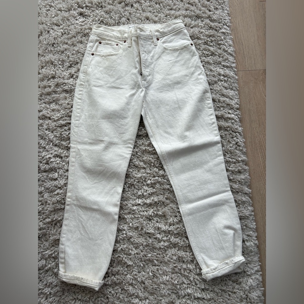 Abercrombie & Fitch Cream Boyfriend Jeans